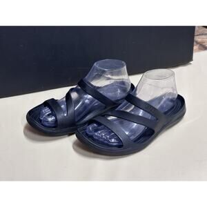 Crocs Kadee II Strappy Sandals Black Slip On Shoes Women's Size 8